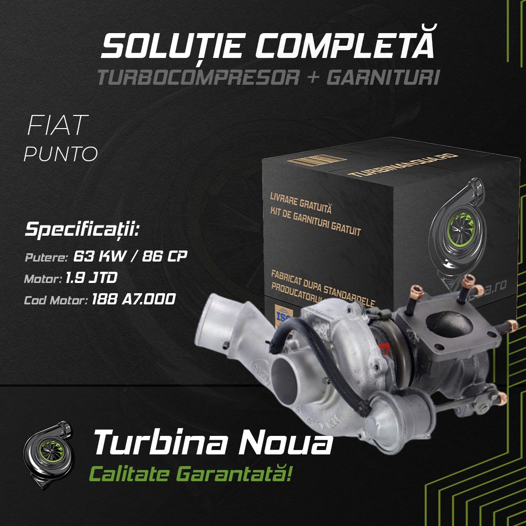 Turbina FIAT PUNTO 1.9 JTD 63 KW / 86 CP Noua - Image 2