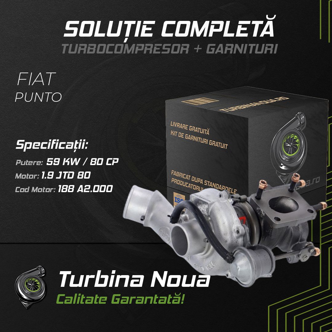 Turbina FIAT PUNTO 1.9 JTD 80 59 KW / 80 CP Noua - Image 2