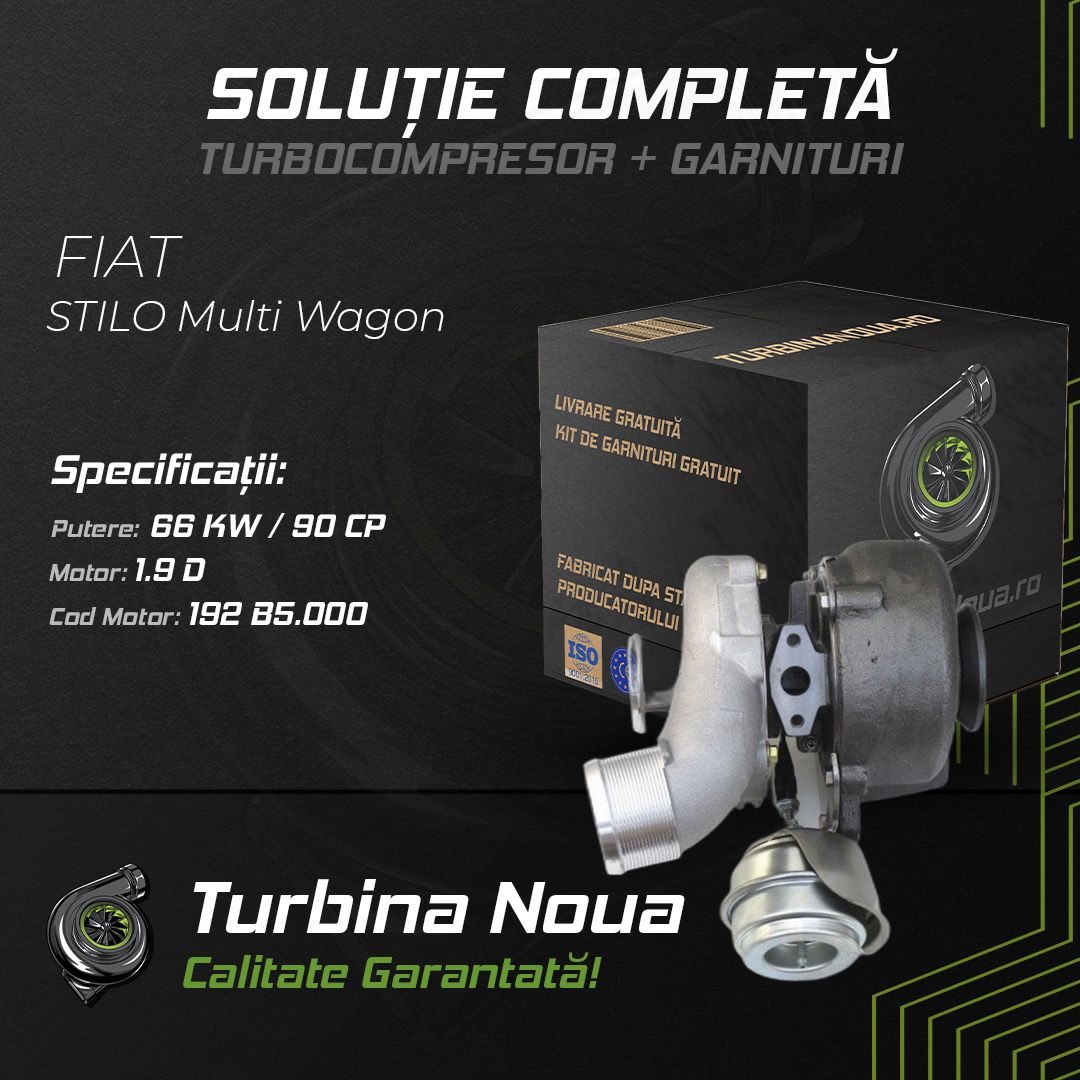 Turbina FIAT STILO Multi Wagon 1.9 D 66 KW / 90 CP Noua - Image 2