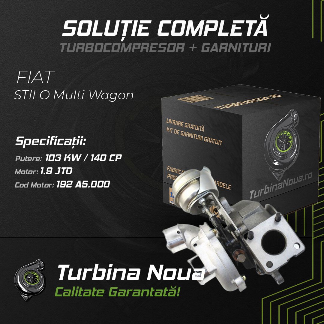 Turbina FIAT STILO Multi Wagon 1.9 JTD 103 KW / 140 CP Noua - Image 2