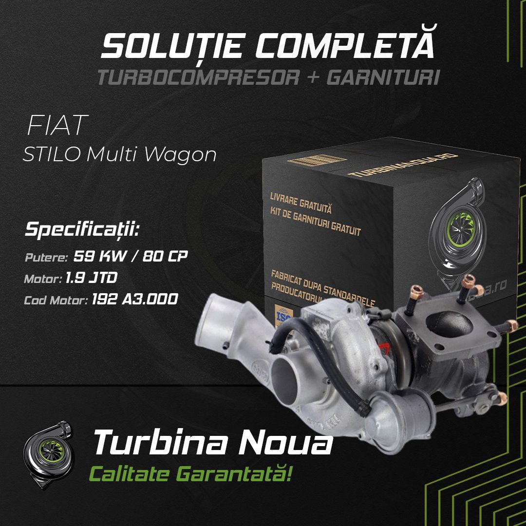 Turbina FIAT STILO Multi Wagon 1.9 JTD 59 KW / 80 CP Noua - Image 2