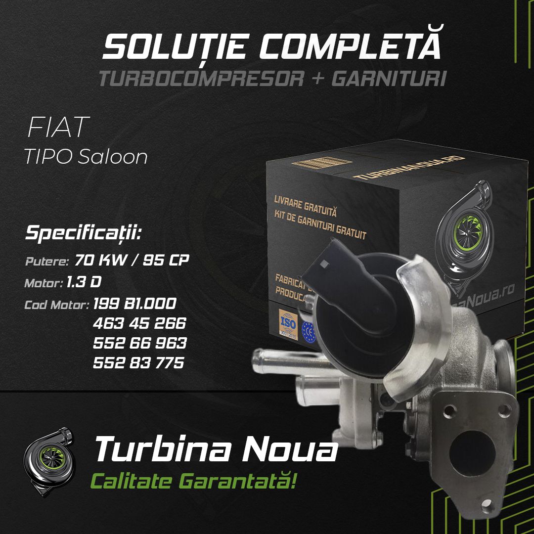Turbina FIAT TIPO Saloon 1.3 D 70 KW / 95 CP Noua - Image 2