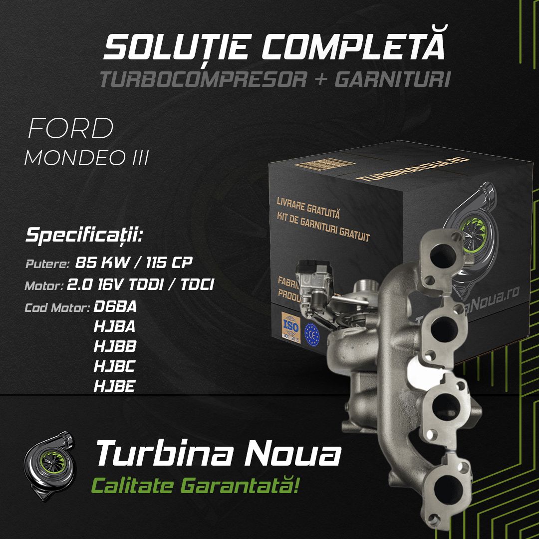 Turbina FORD MONDEO III 2.0 16V TDDi / TDCi 85 KW / 115 CP Noua - Image 2