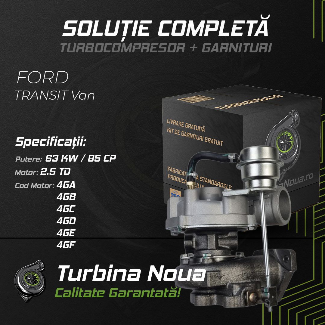 Turbina FORD TRANSIT Van 2.5 TD 63 KW / 85 CP Noua - Image 2