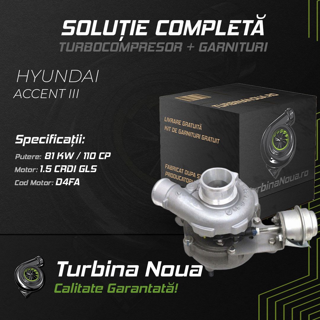 Turbina HYUNDAI ACCENT III 1.5 CRDi GLS 81 KW / 110 CP Noua - Image 2