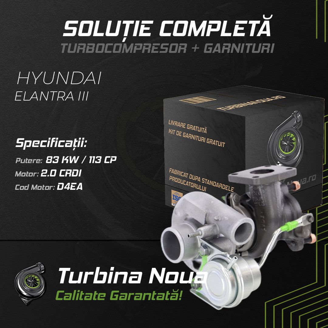 Turbina HYUNDAI ELANTRA III 2.0 CRDi 83 KW / 113 CP Noua - Image 2