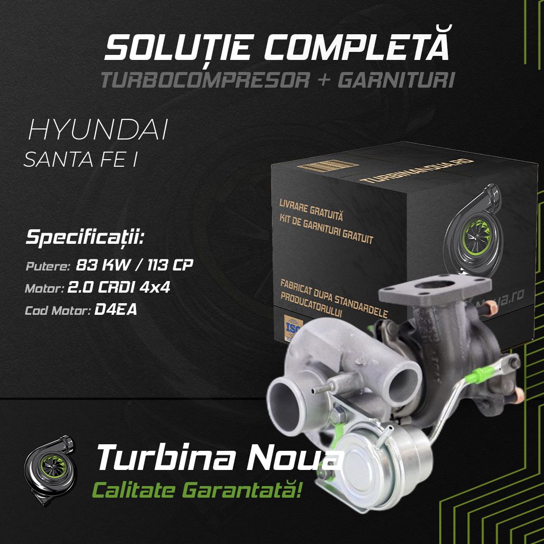 Turbina HYUNDAI SANTA FE I 2.0 CRDi 4x4 83 KW / 113 CP Noua - Image 2