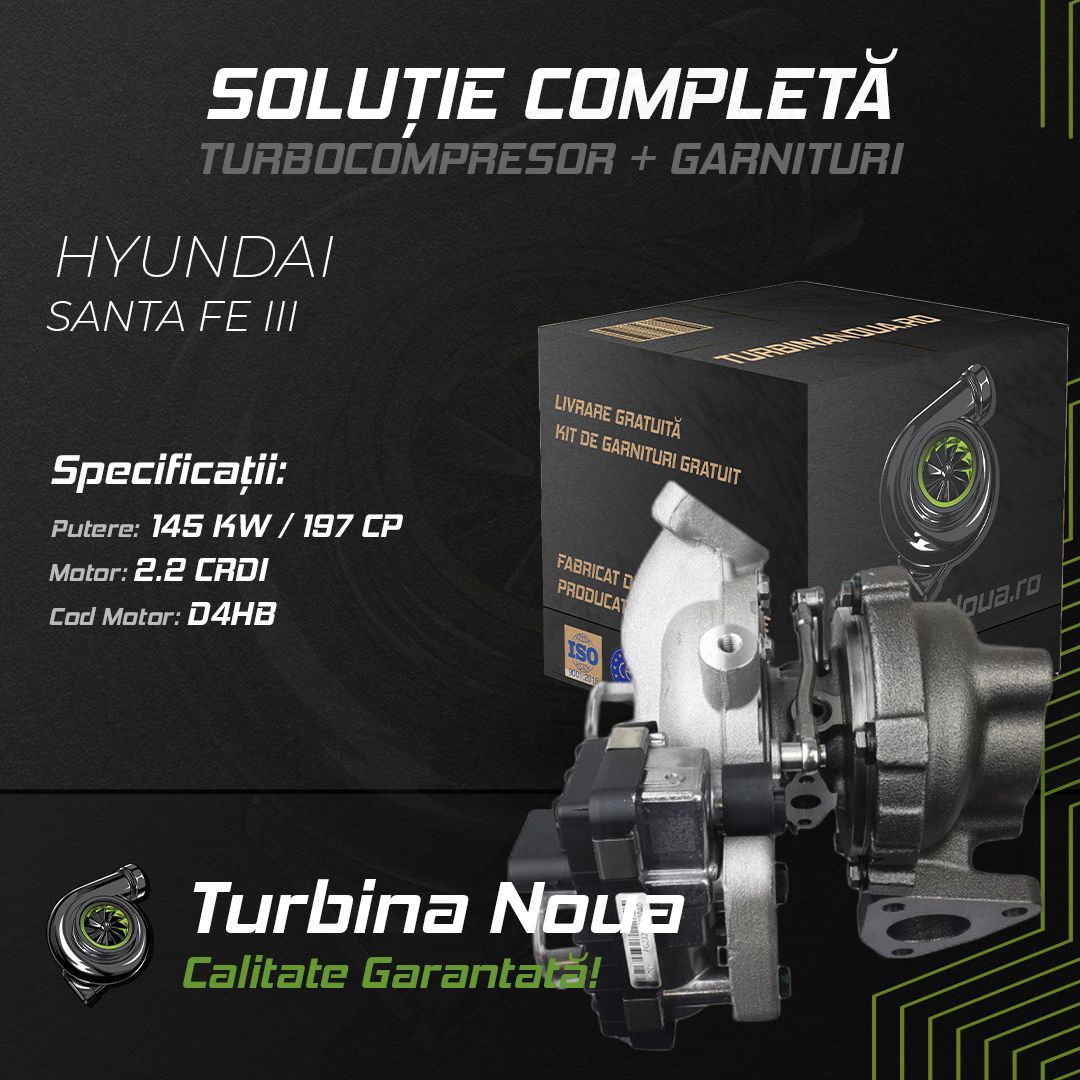 Turbina HYUNDAI SANTA FE III 2.2 CRDi 145 KW / 197 CP Noua - Image 2