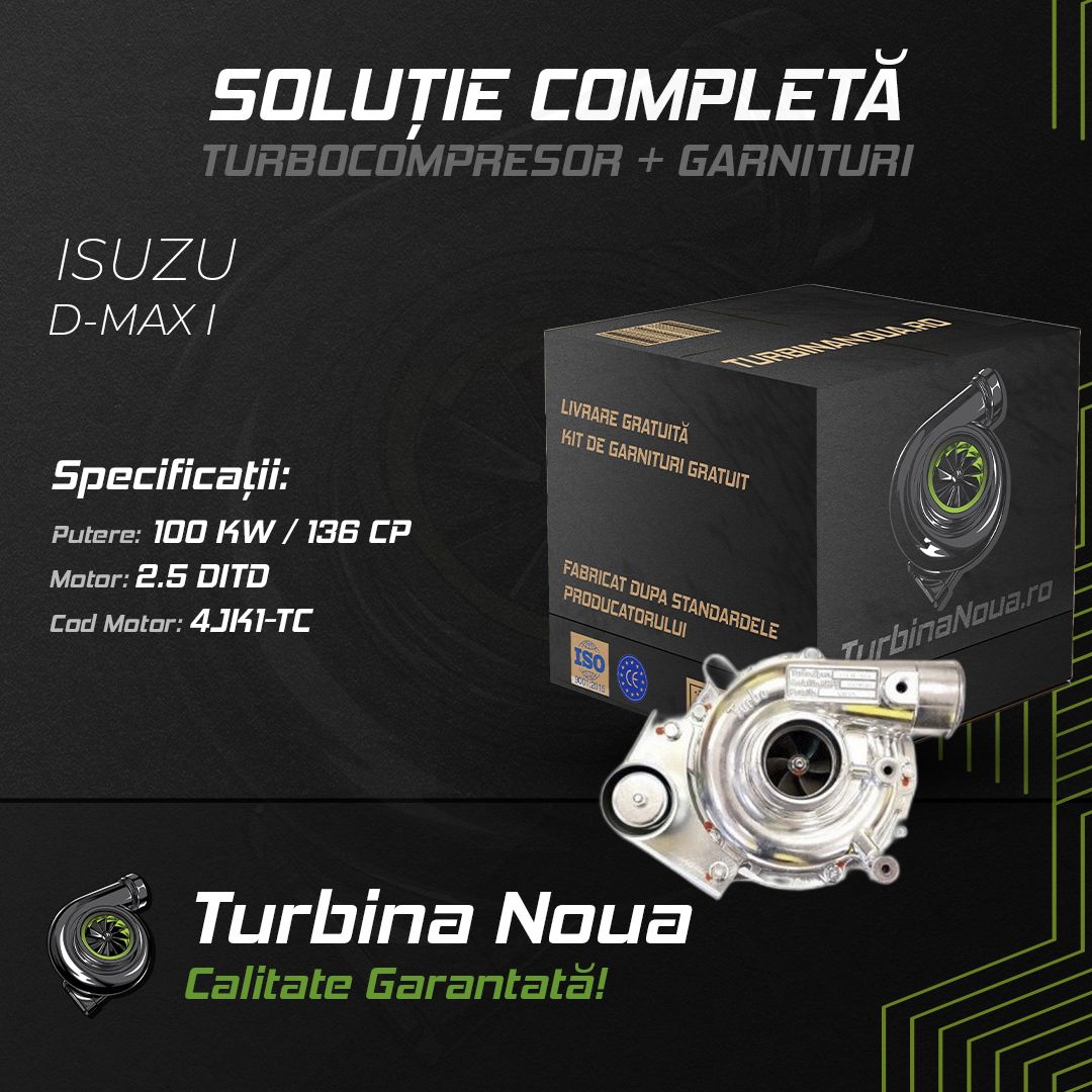 Turbina ISUZU D-MAX I 2.5 DiTD 100 KW / 136 CP Noua - Image 2