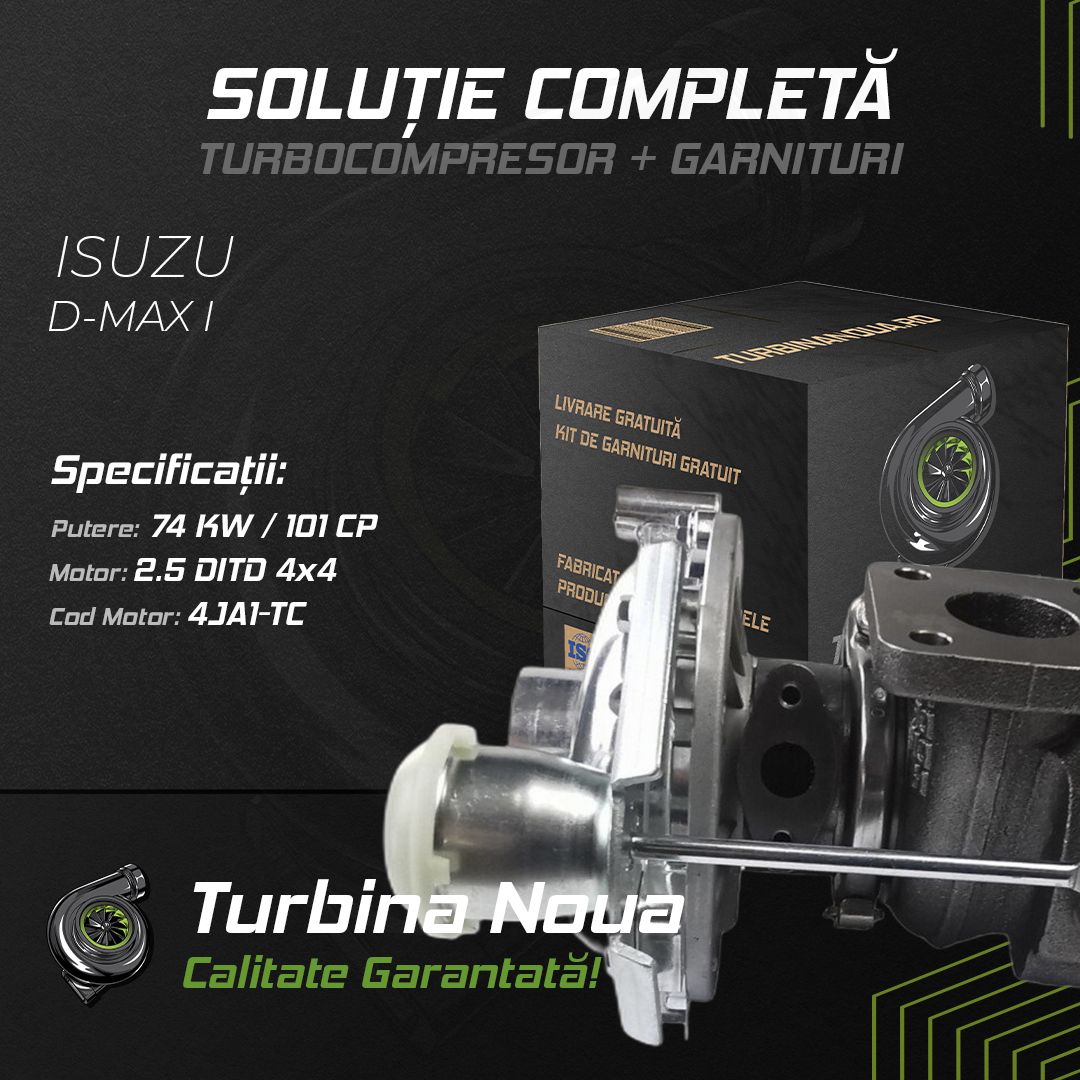 Turbina ISUZU D-MAX I 2.5 DiTD 4x4 74 KW / 101 CP Noua - Image 2