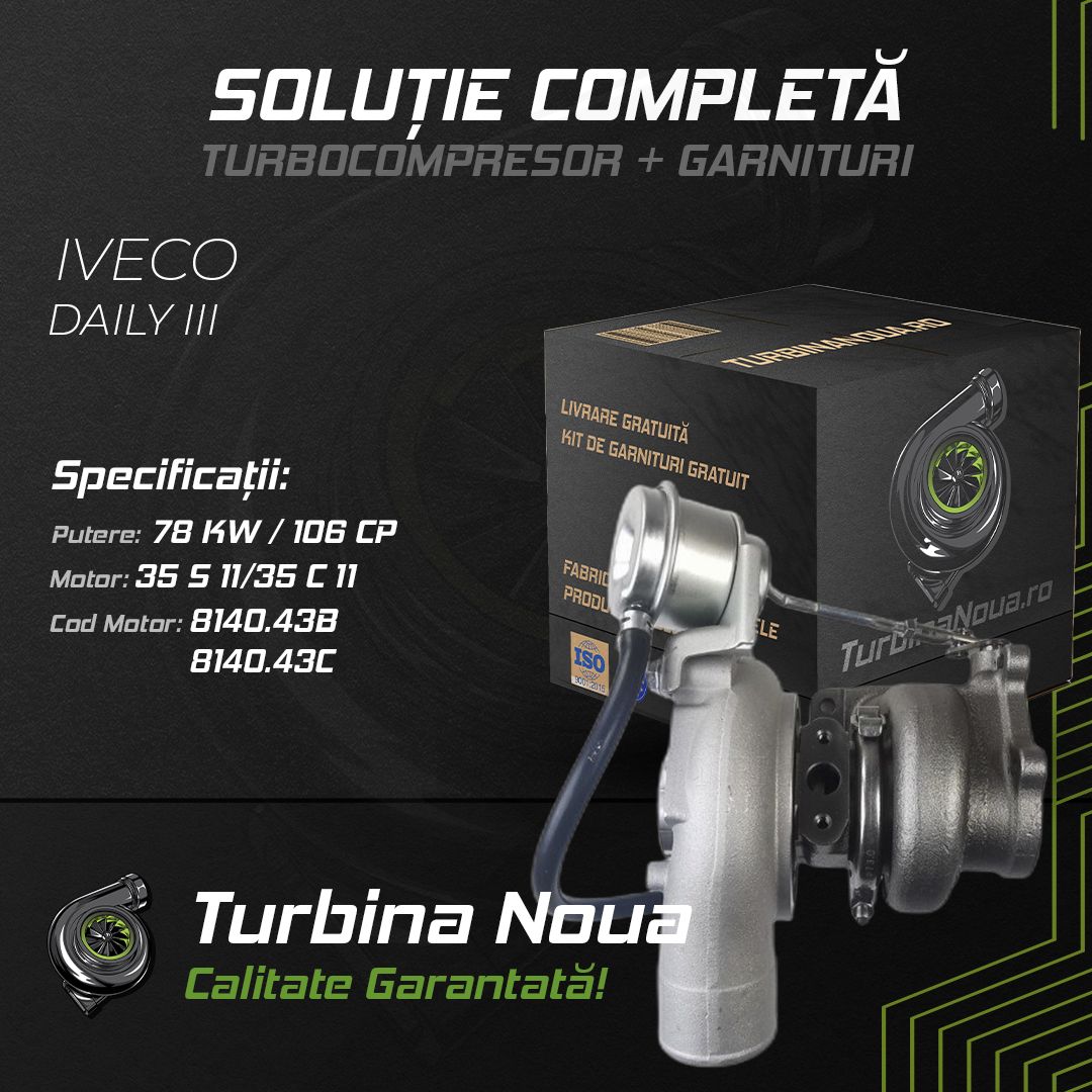 Turbina IVECO DAILY III 35 S 11;35 C 11 78 KW / 106 CP Noua - Image 2