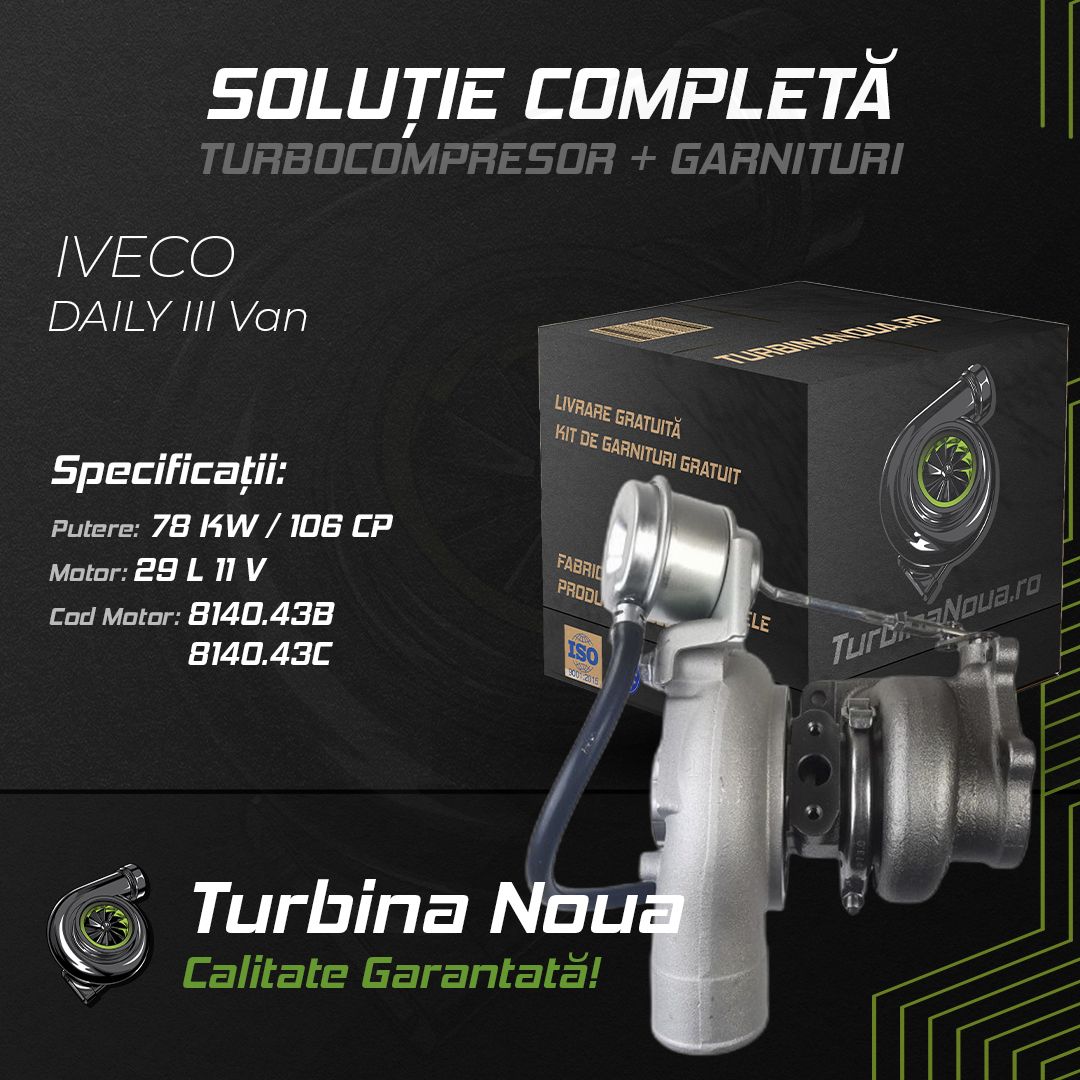 Turbina IVECO DAILY III Van 29 L 11 V 78 KW / 106 CP Noua - Image 2