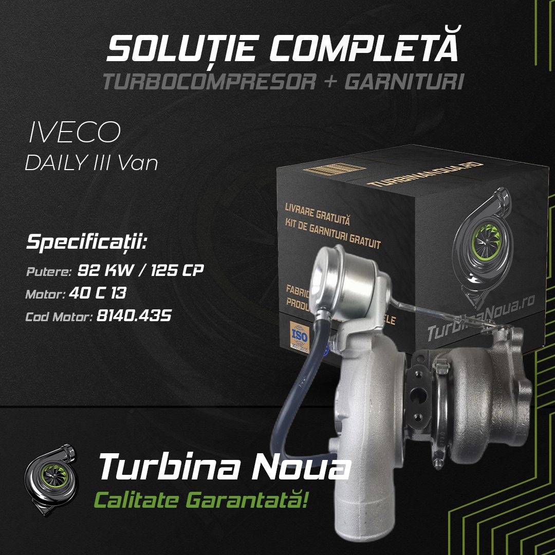 Turbina IVECO DAILY III Van 40 C 13 92 KW / 125 CP Noua - Image 2