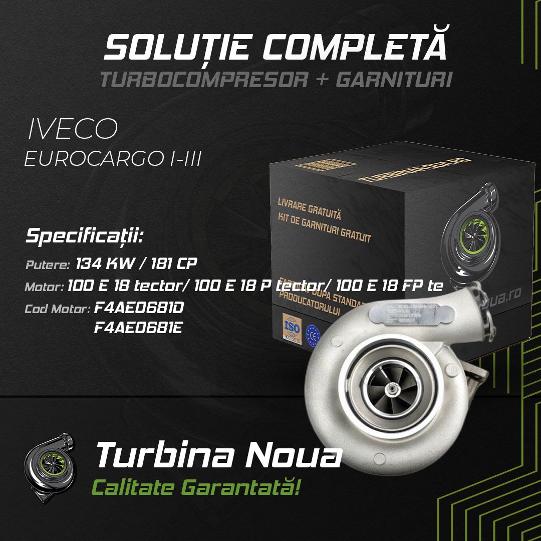 Turbina IVECO EUROCARGO I-III 100 E 18 tector; 100 E 18 P tector; 100 E 18 FP te 134 KW / 181 CP Noua - Image 2