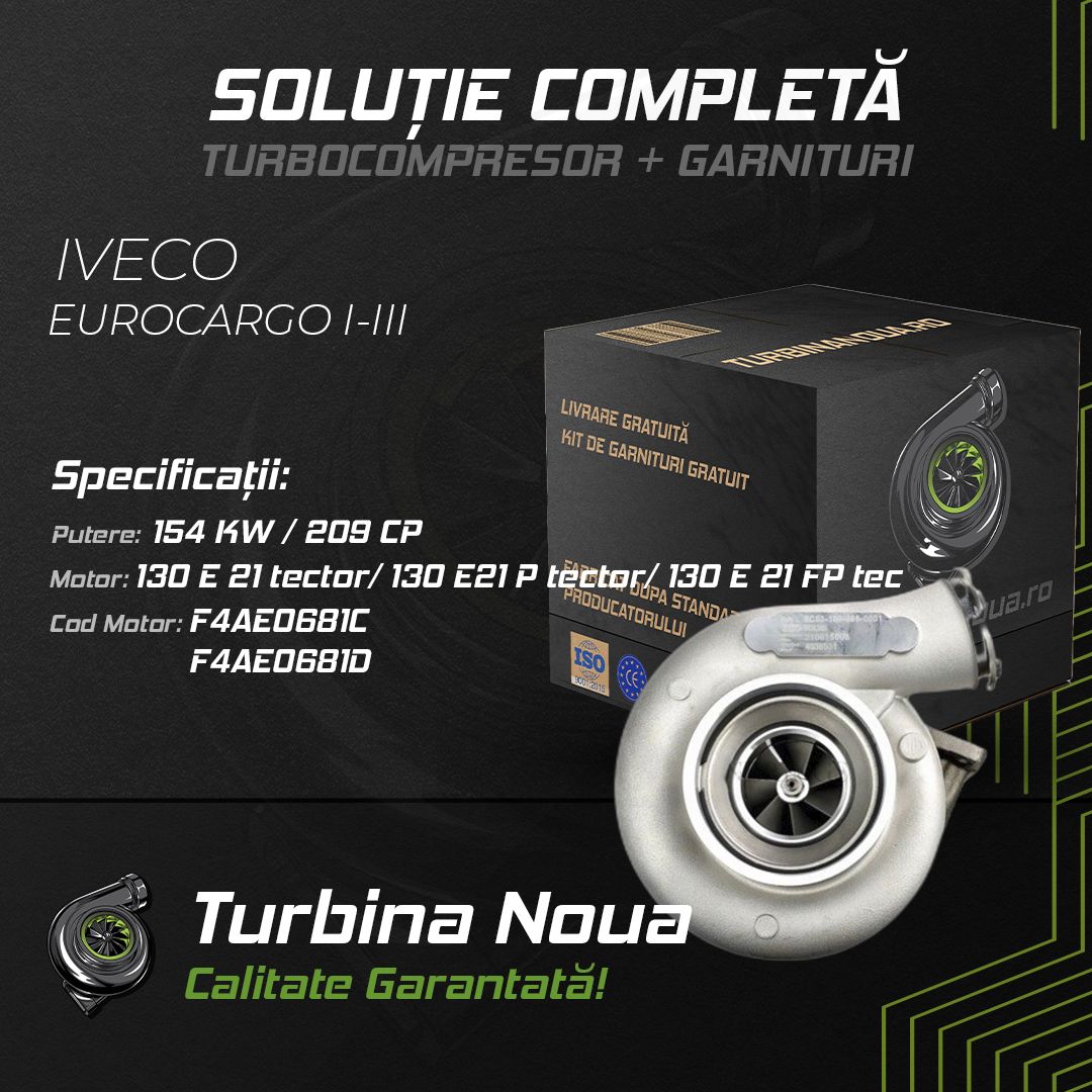 Turbina IVECO EUROCARGO I-III 130 E 21 tector; 130 E21 P tector; 130 E 21 FP tec 154 KW / 209 CP Noua - Image 2