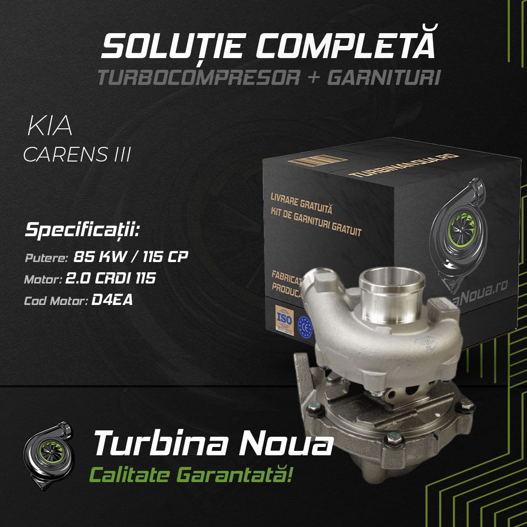 Turbina KIA CARENS III 2.0 CRDi 115 85 KW / 115 CP Noua - Image 2
