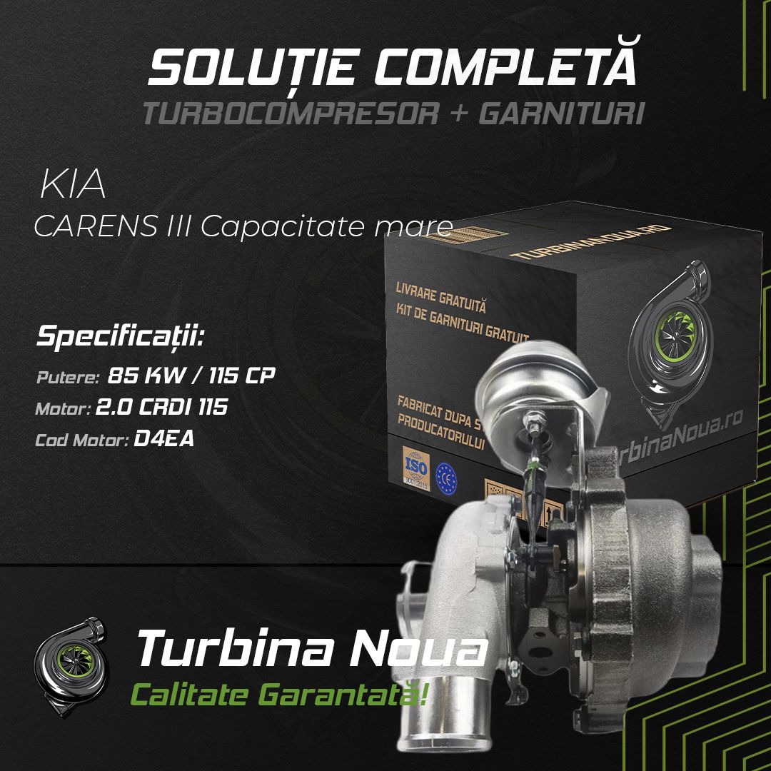Turbina KIA CARENS III Capacitate mare 2.0 CRDi 115 85 KW / 115 CP Noua - Image 2
