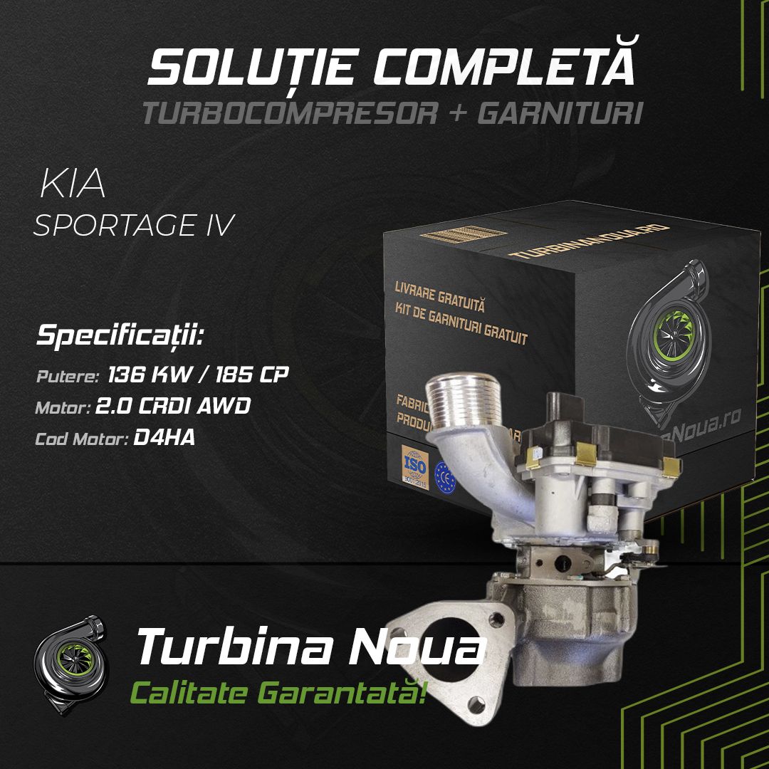 Turbina KIA SPORTAGE IV 2.0 CRDi AWD 136 KW / 185 CP Noua - Image 2