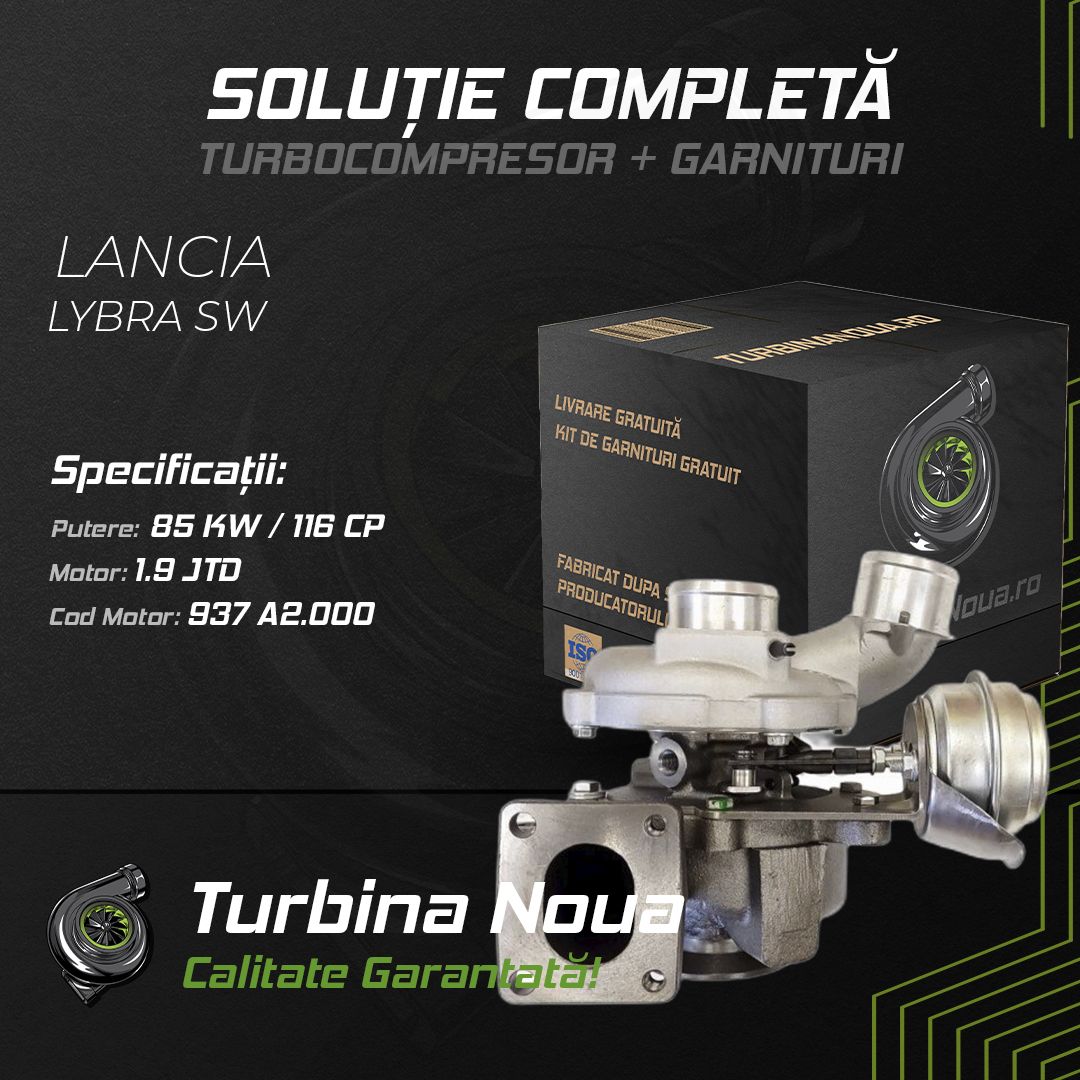 Turbina LANCIA LYBRA SW 1.9 JTD 85 KW / 116 CP Noua - Image 2