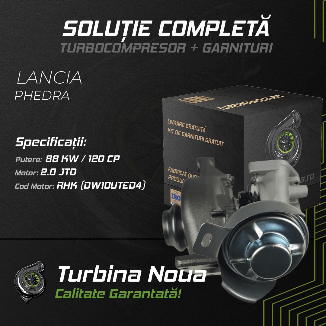 Turbina LANCIA PHEDRA 2.0 JTD 88 KW / 120 CP Noua - Image 2