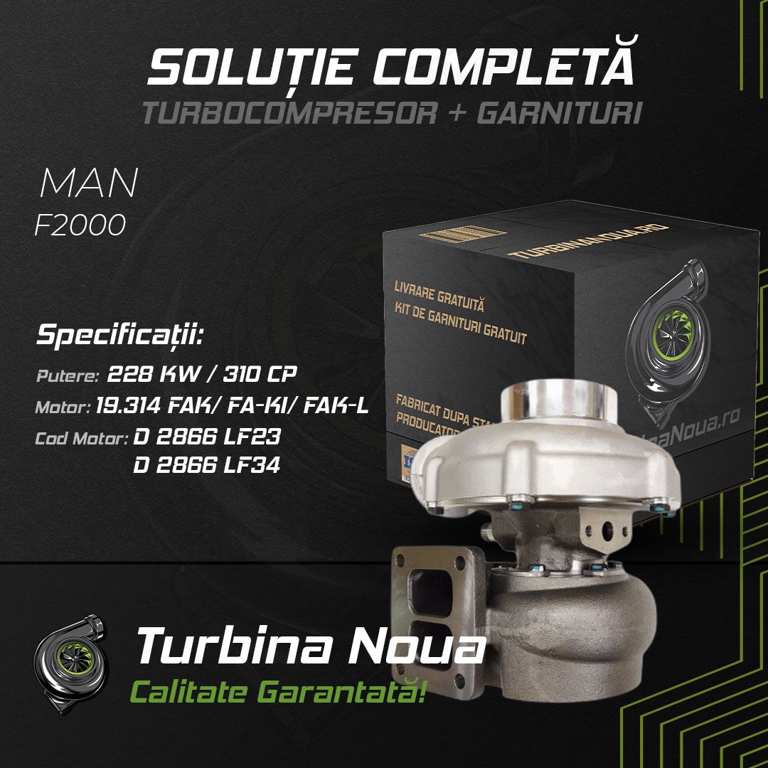 Turbina MAN F2000 19.314 FAK; FA-KI; FAK-L 228 KW / 310 CP Noua - Image 2