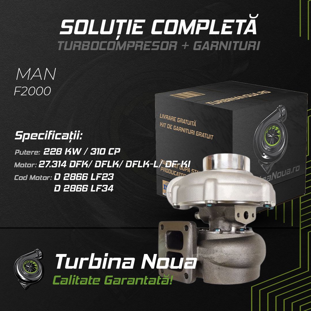 Turbina MAN F2000 27.314 DFK; DFLK; DFLK-L; DF-KI 228 KW / 310 CP Noua - Image 2
