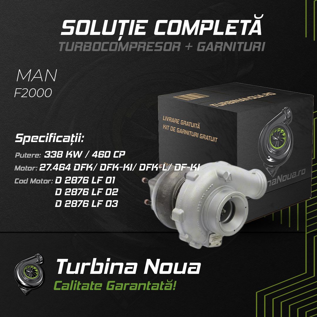 Turbina MAN F2000 27.464 DFK; DFK-KI; DFK-L; DF-KI 338 KW / 460 CP Noua - Image 2