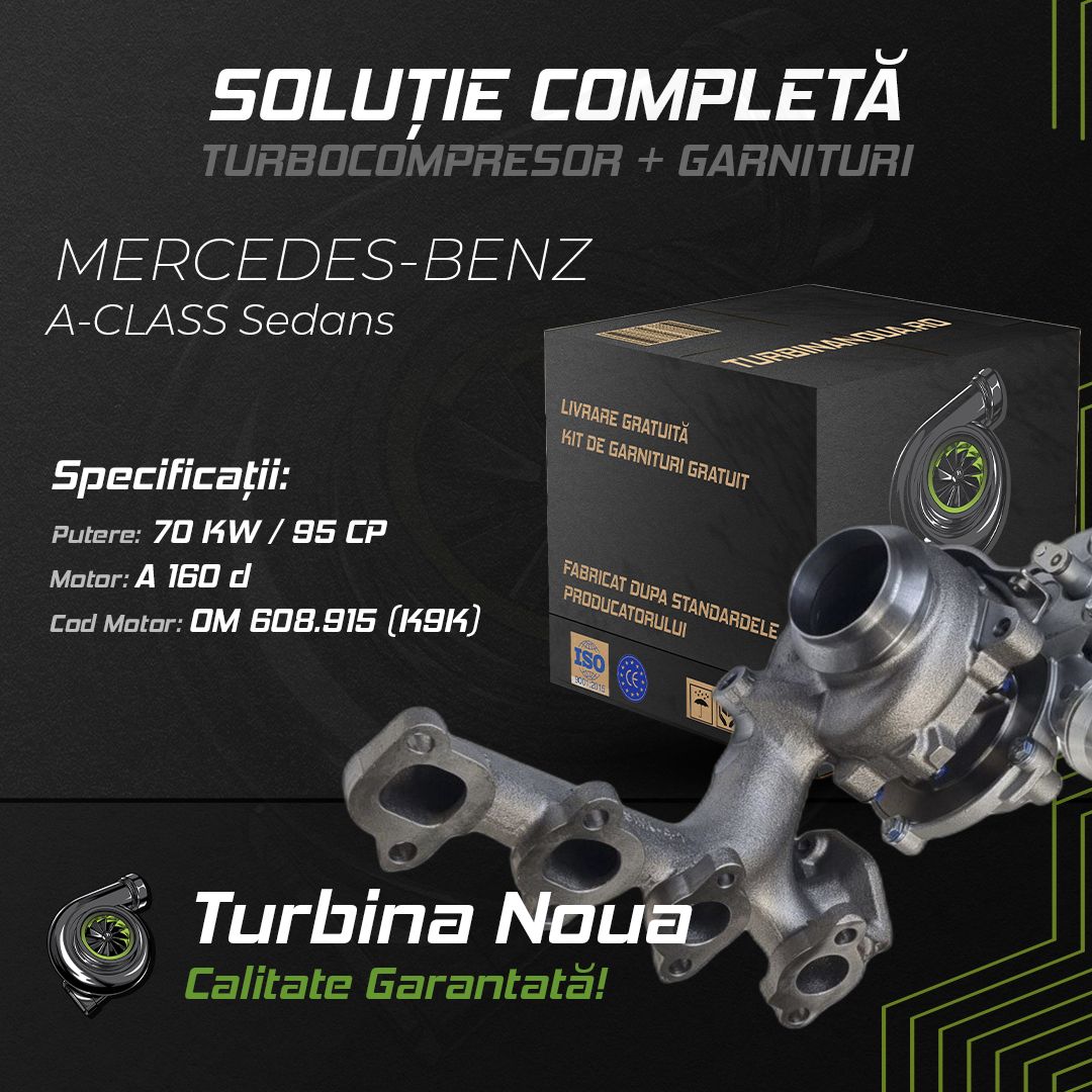 Turbina MERCEDES-BENZ A-CLASS Sedans A 160 d 70 KW / 95 CP Noua - Image 2