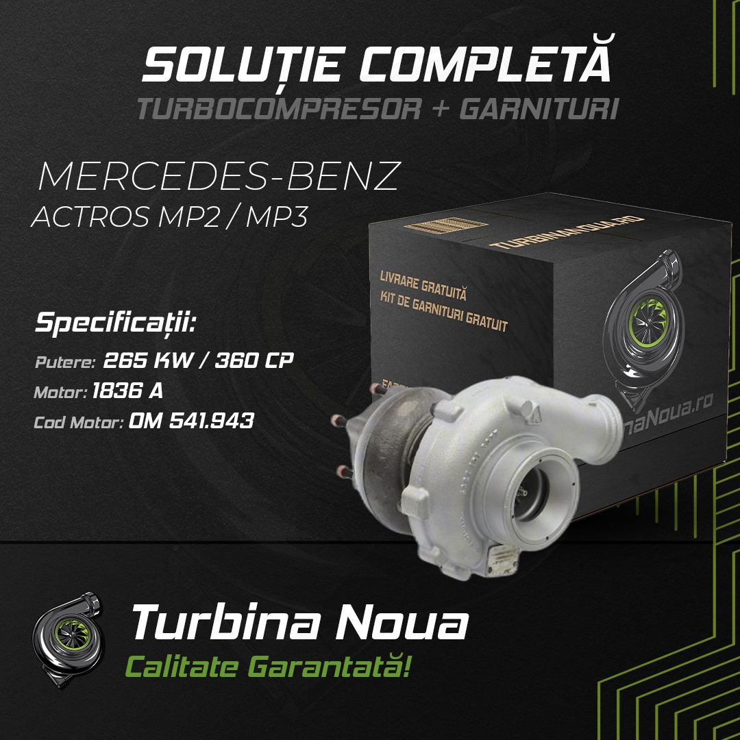 Turbina MERCEDES-BENZ ACTROS MP2 / MP3 1836 A 265 KW / 360 CP Noua - Image 2