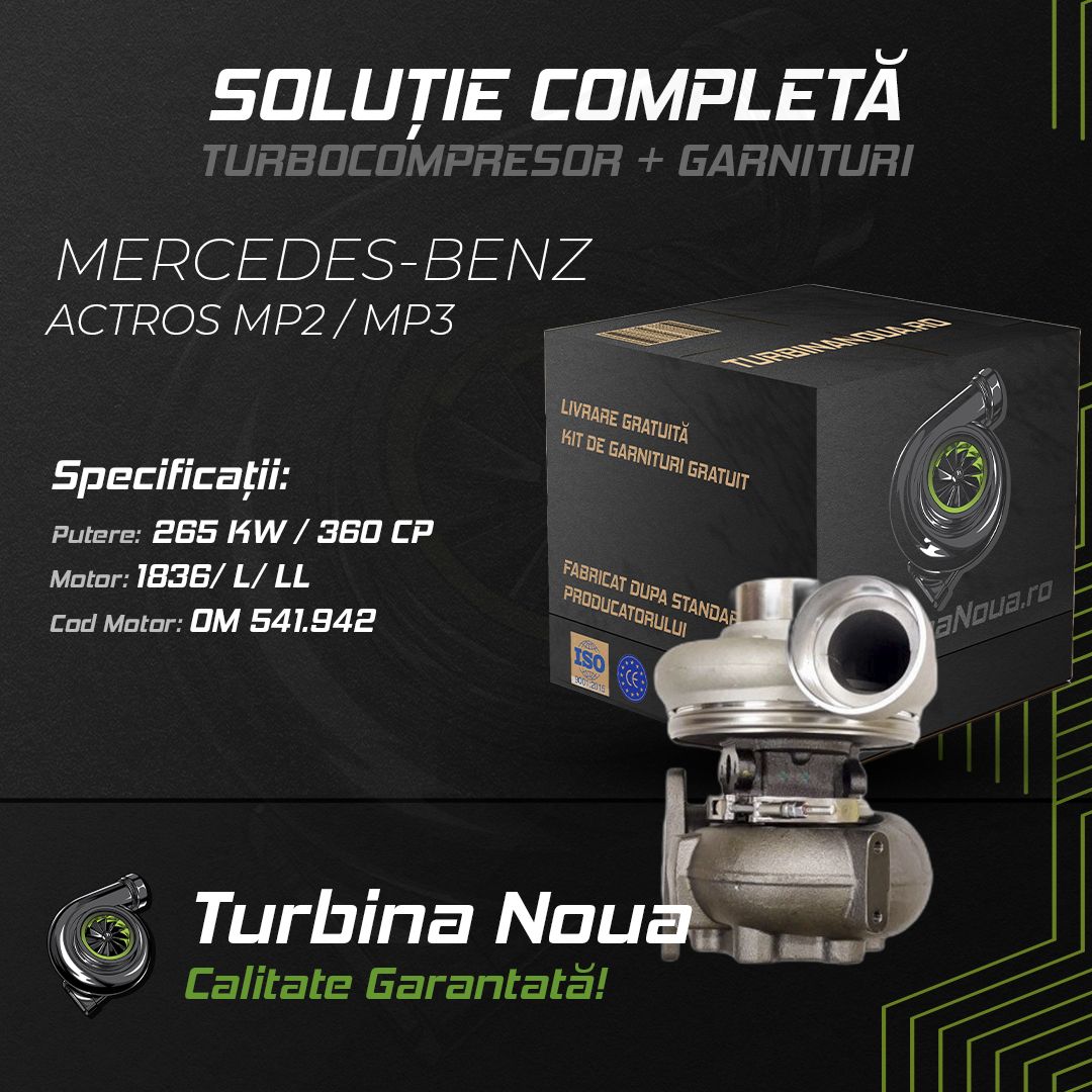 Turbina MERCEDES-BENZ ACTROS MP2 / MP3 1836; L; LL 265 KW / 360 CP Noua - Image 2