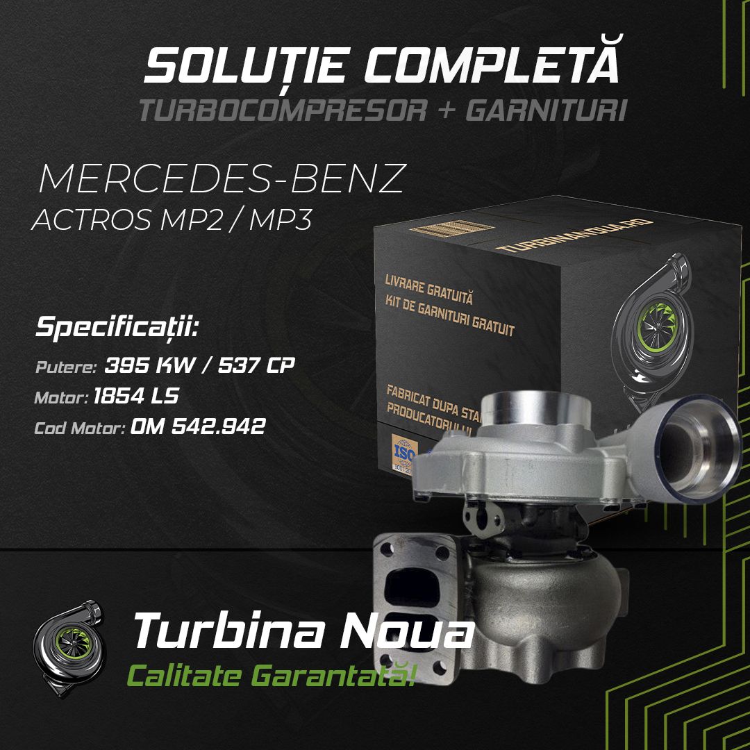 Turbina MERCEDES-BENZ ACTROS MP2 / MP3 1854 LS 395 KW / 537 CP Noua - Image 2