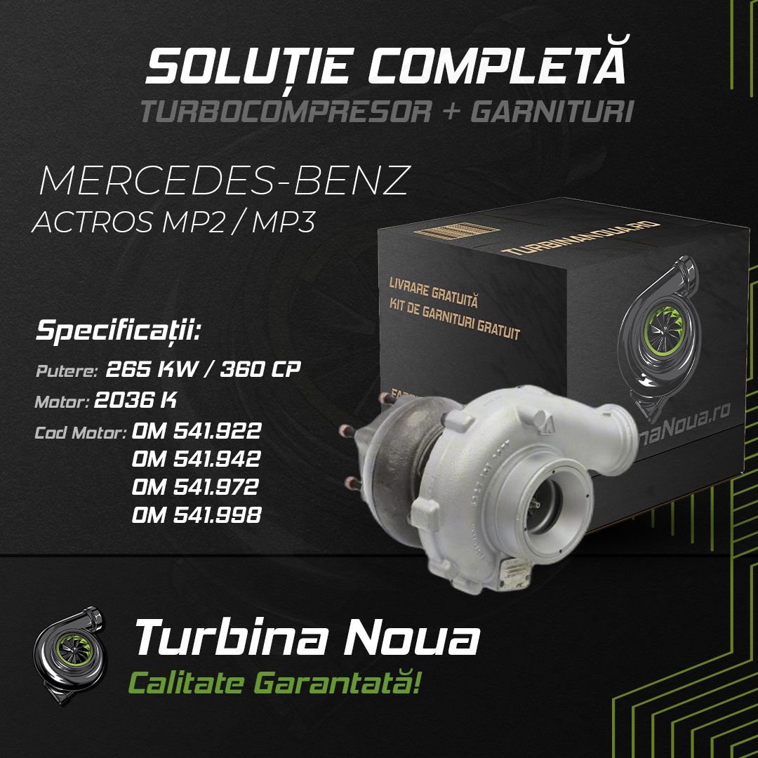 Turbina MERCEDES-BENZ ACTROS MP2 / MP3 2036 K 265 KW / 360 CP Noua - Image 2