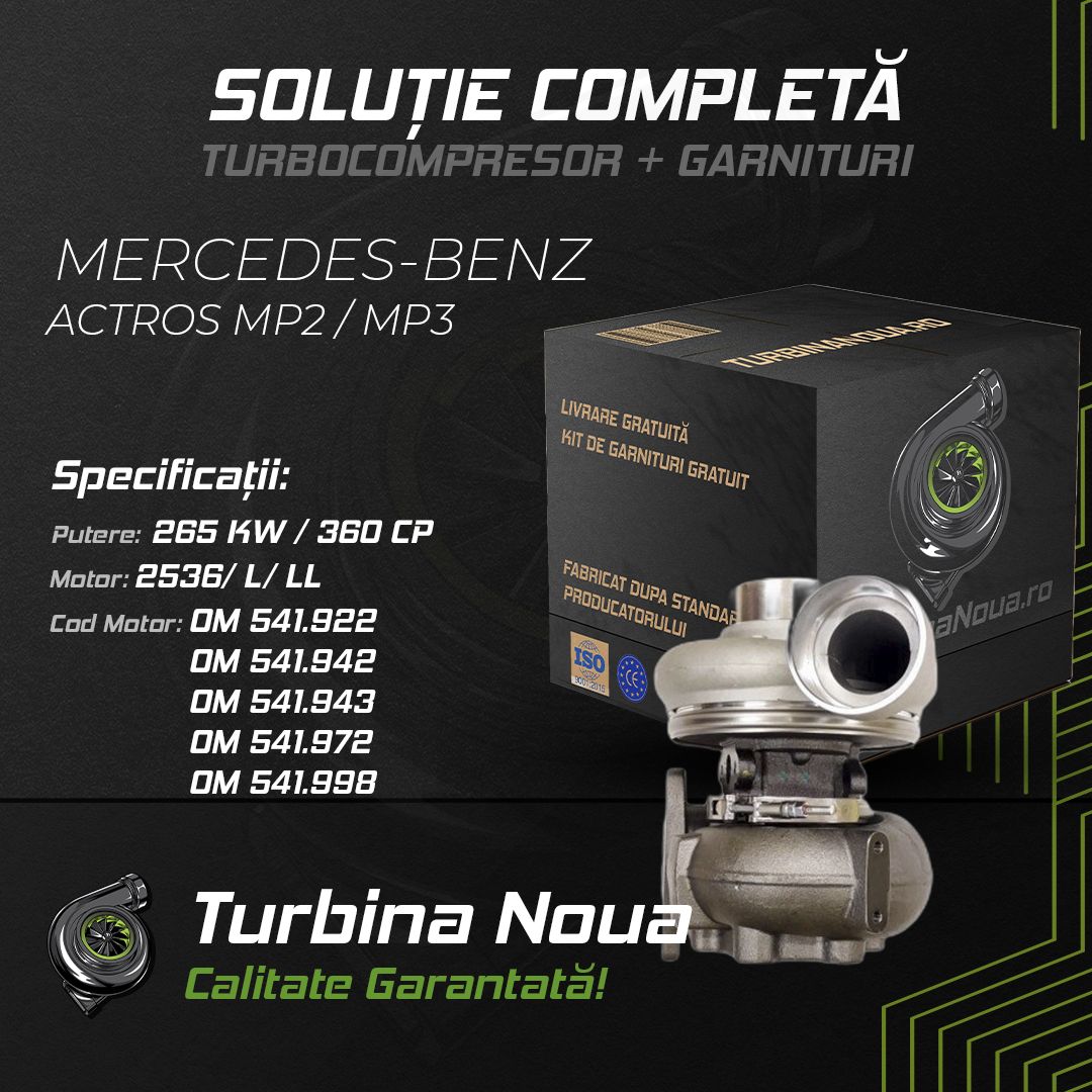 Turbina MERCEDES-BENZ ACTROS MP2 / MP3 2536; L; LL 265 KW / 360 CP Noua - Image 2