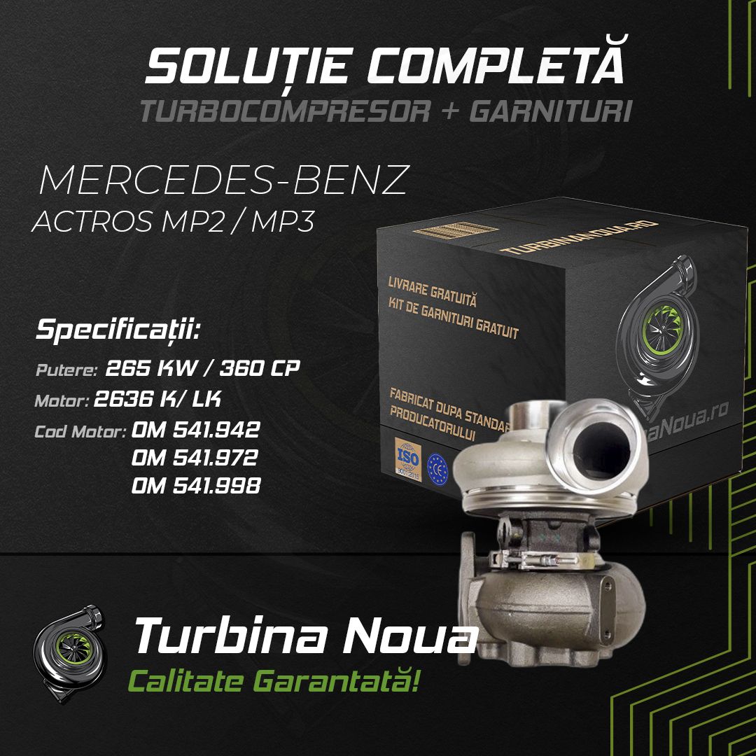Turbina MERCEDES-BENZ ACTROS MP2 / MP3 2636 K; LK 265 KW / 360 CP Noua - Image 2