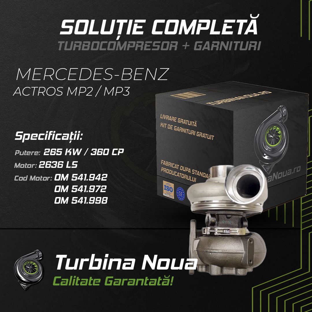 Turbina MERCEDES-BENZ ACTROS MP2 / MP3 2636 LS 265 KW / 360 CP Noua - Image 2