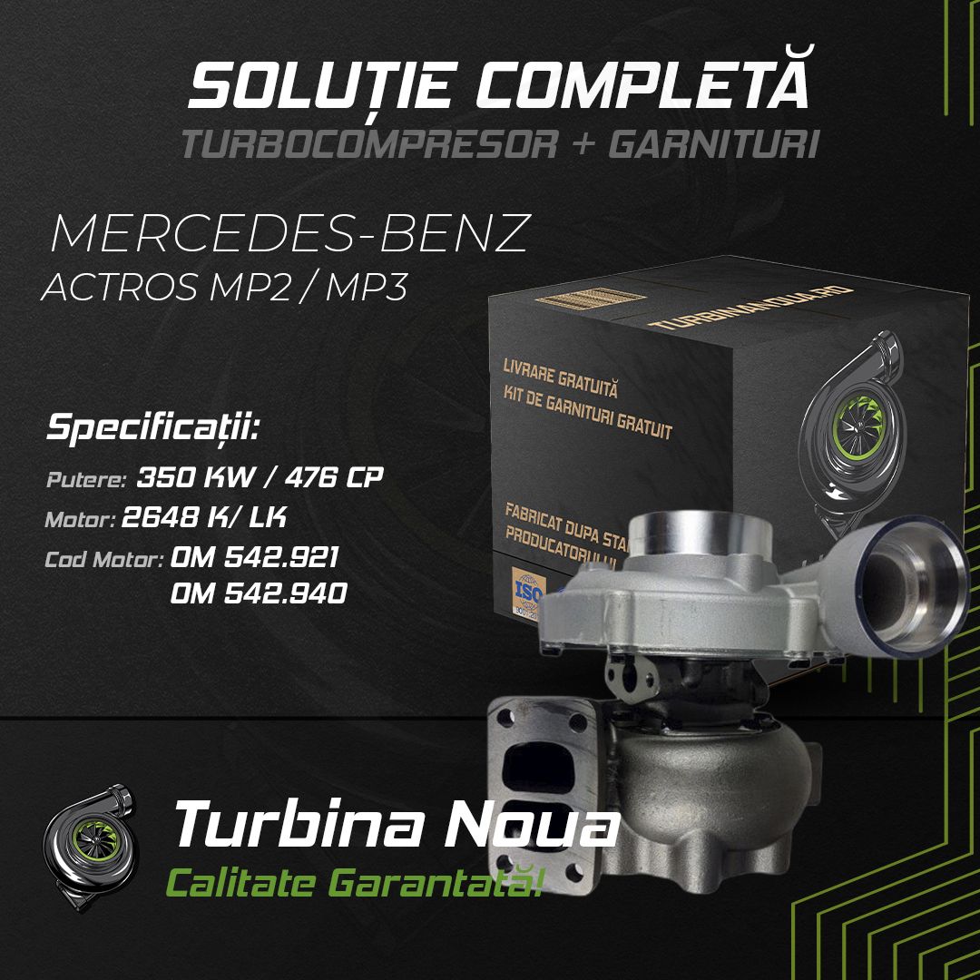 Turbina MERCEDES-BENZ ACTROS MP2 / MP3 2648 K; LK 350 KW / 476 CP Noua - Image 2