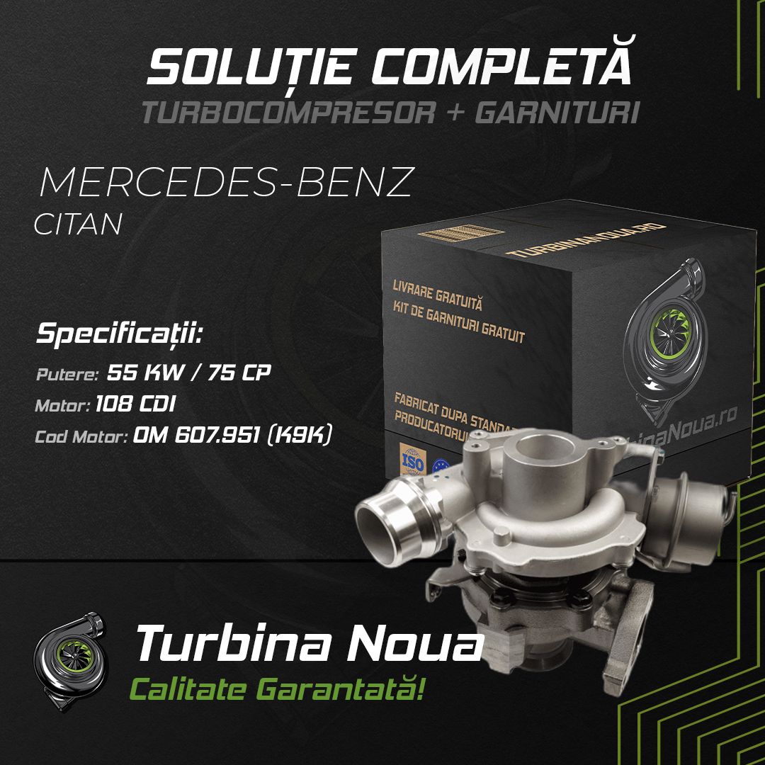 Turbina MERCEDES-BENZ CITAN 108 CDI 55 KW / 75 CP Noua - Image 2
