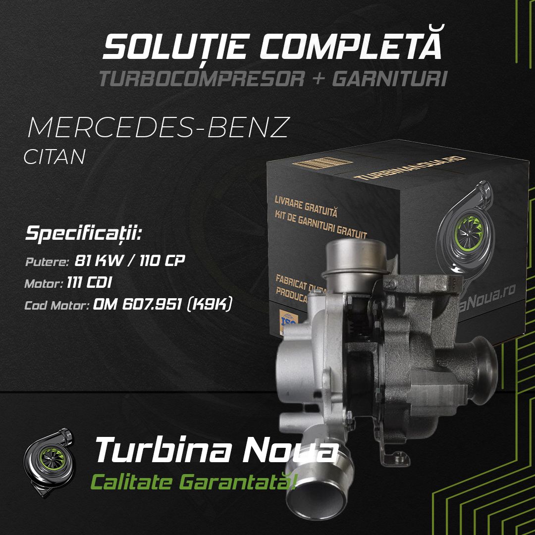 Turbina MERCEDES-BENZ CITAN / 111 CDI 81 KW / 110 CP Noua - Image 2