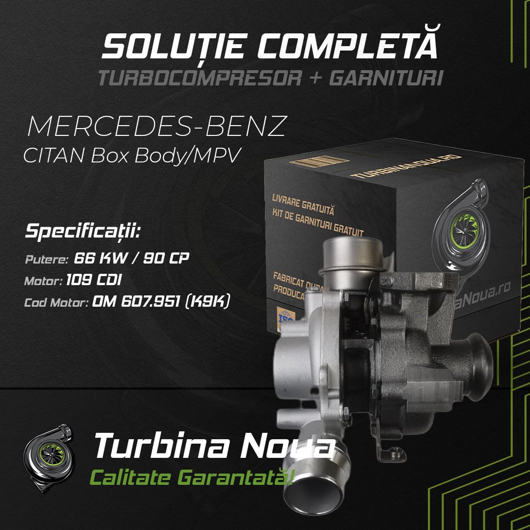 Turbina MERCEDES-BENZ CITAN Box Body/MPV 109 CDI 66 KW / 90 CP Noua - Image 2
