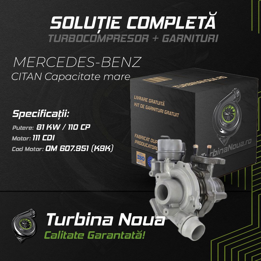 Turbina MERCEDES-BENZ CITAN Capacitate mare 111 CDI 81 KW / 110 CP Noua - Image 2