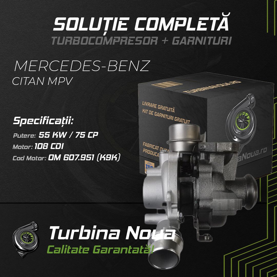 Turbina MERCEDES-BENZ CITAN MPV 108 CDI 55 KW / 75 CP Noua - Image 2