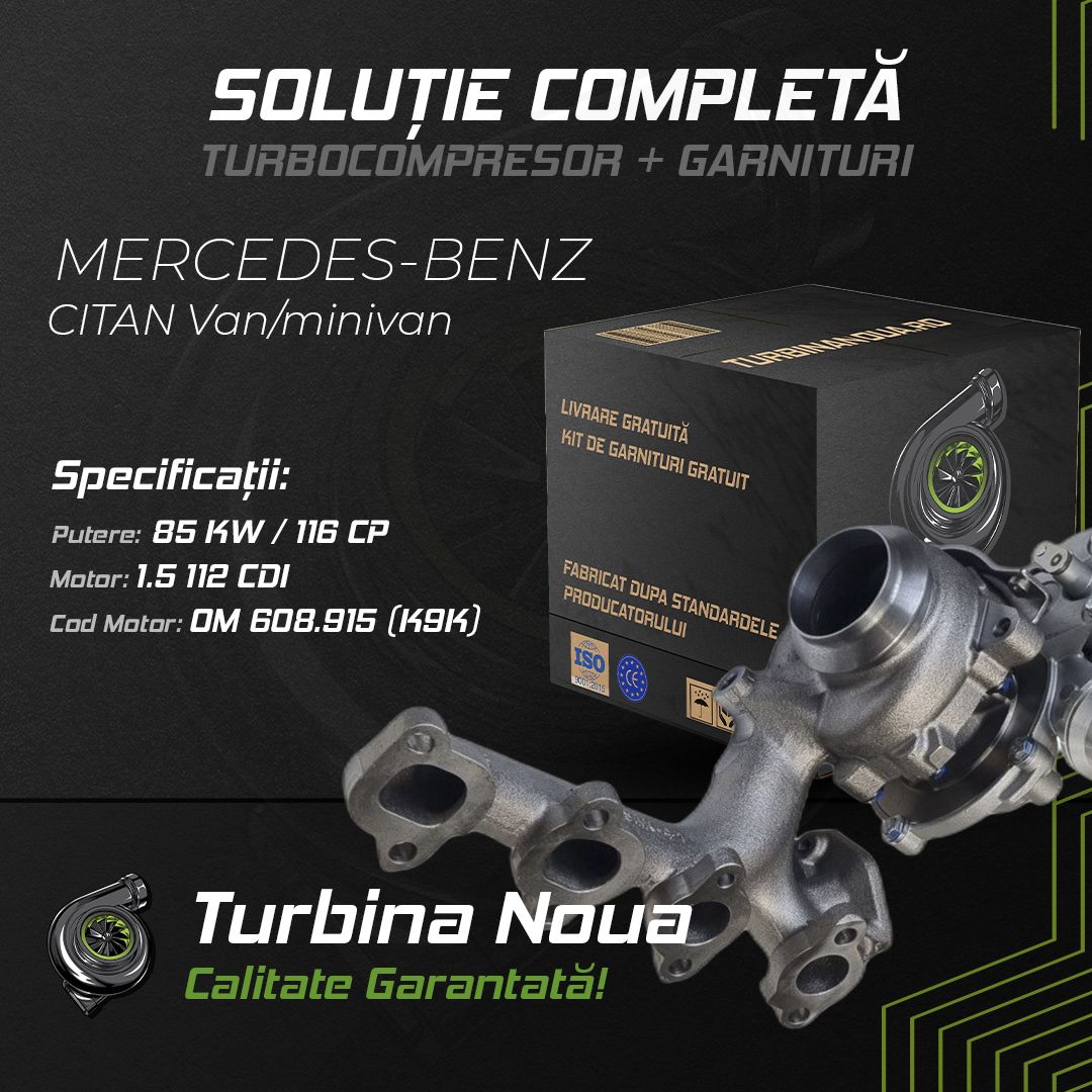 Turbina MERCEDES-BENZ CITAN Van/minivan 1.5 112 CDI 85 KW / 116 CP Noua - Image 2