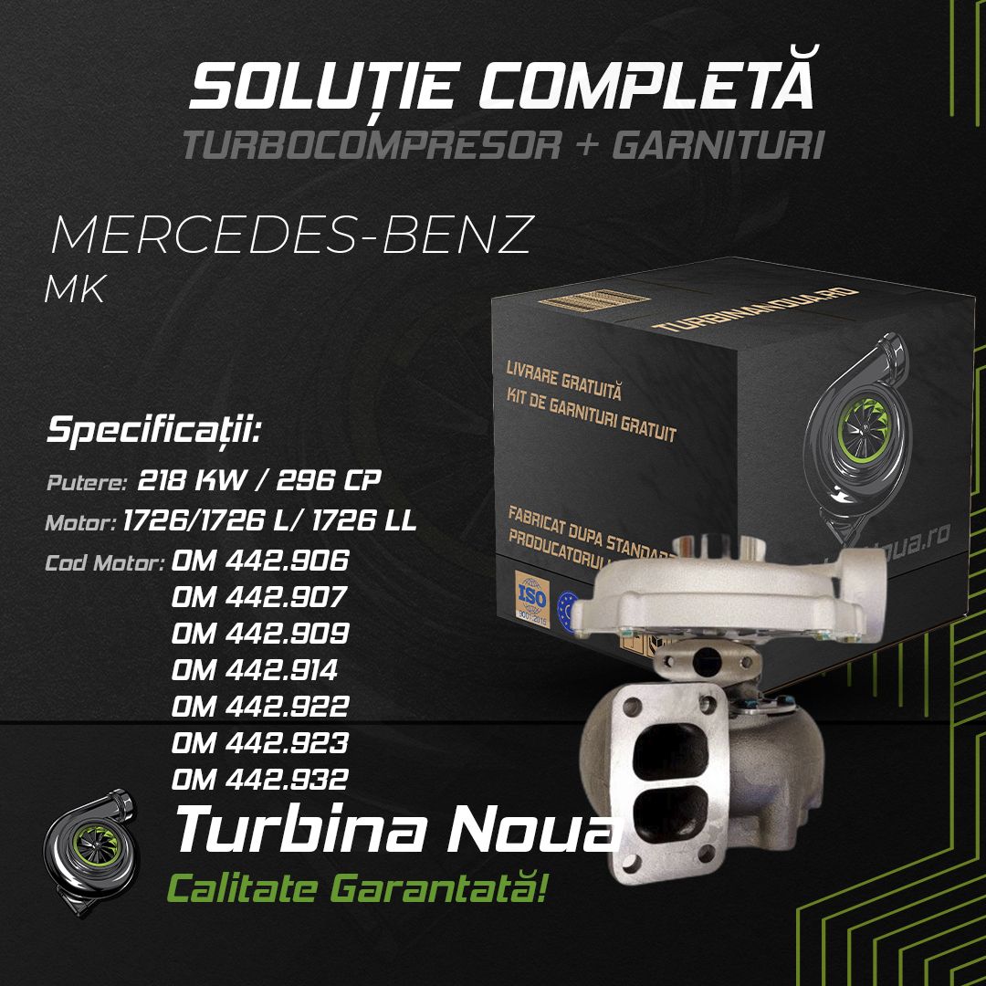 Turbina MERCEDES-BENZ MK 1726;1726 L; 1726 LL 218 KW / 296 CP Noua - Image 2