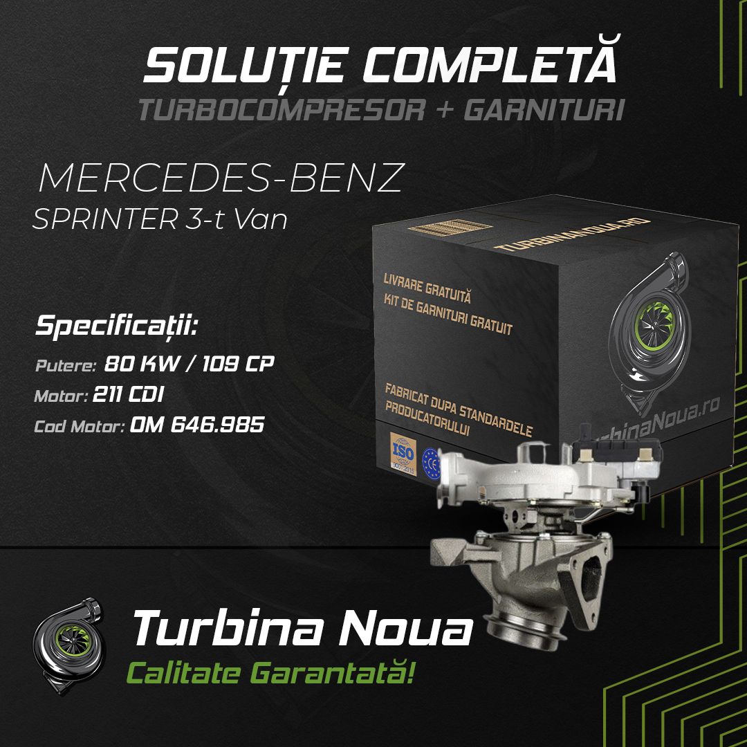 Turbina MERCEDES-BENZ SPRINTER 3-t Van 211 CDI 80 KW / 109 CP Noua - Image 2
