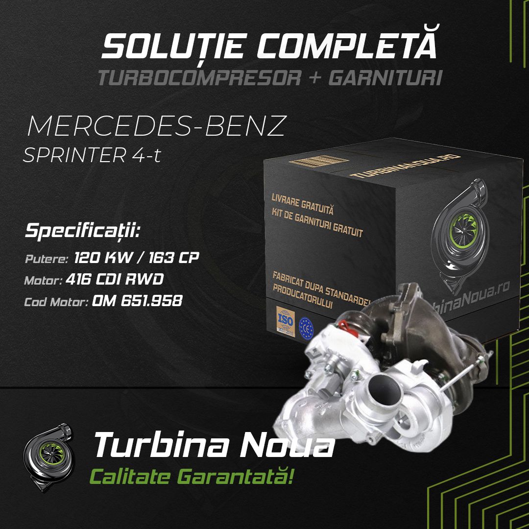 Turbina MERCEDES-BENZ SPRINTER 4-t 416 CDI RWD 120 KW / 163 CP Noua - Image 2