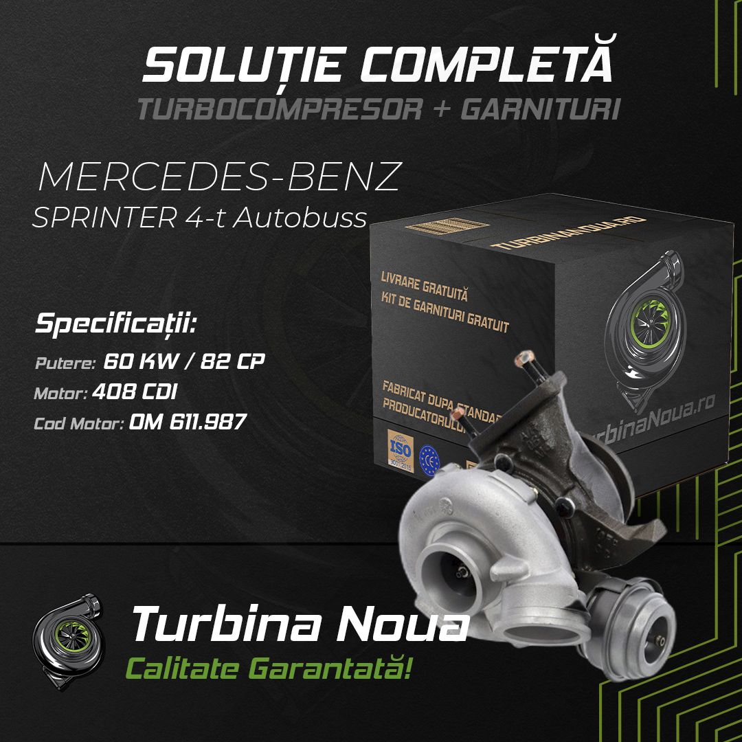 Turbina MERCEDES-BENZ SPRINTER 4-t Autobuss 408 CDI 60 KW / 82 CP Noua - Image 2
