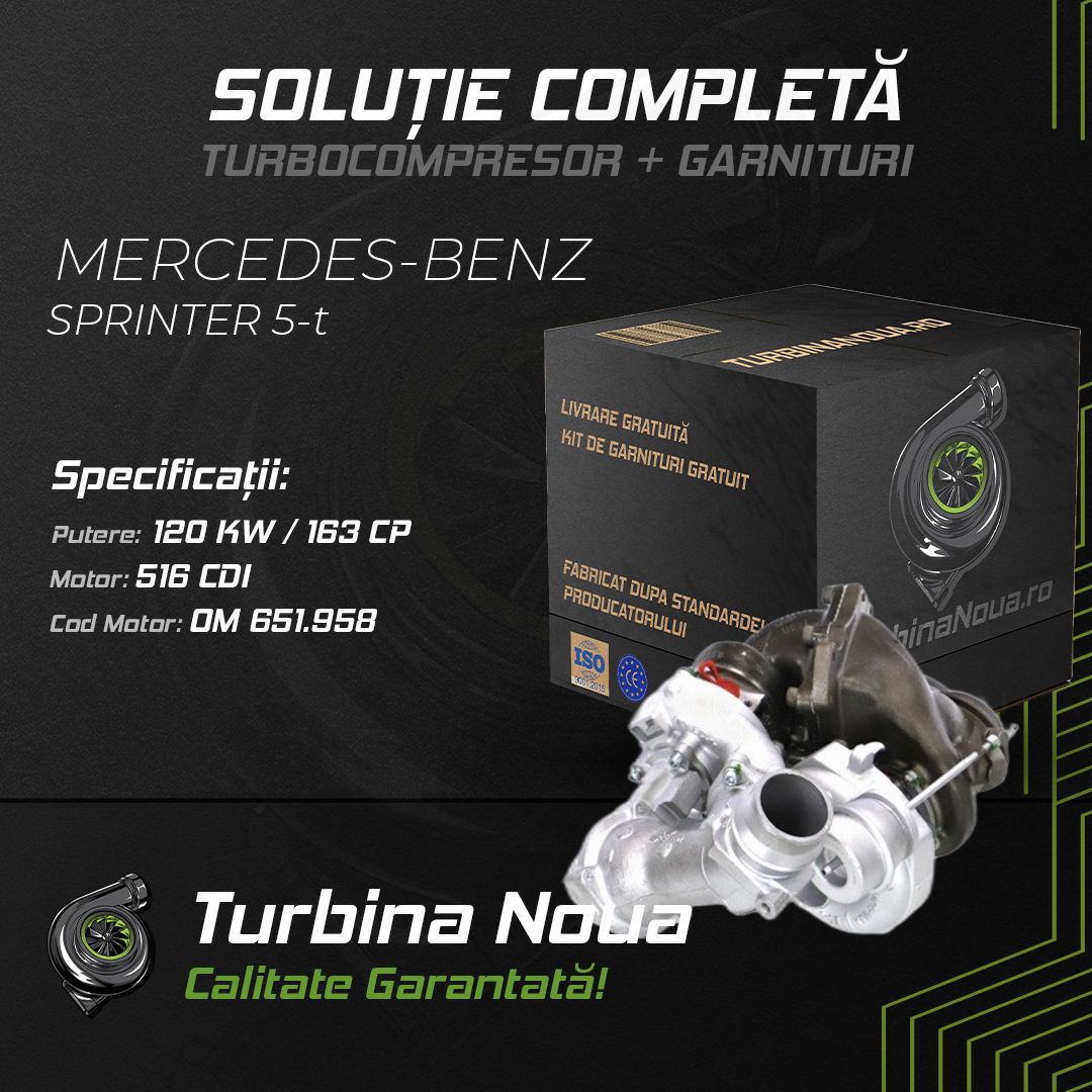 Turbina MERCEDES-BENZ SPRINTER 5-t 516 CDI 120 KW / 163 CP Noua - Image 2
