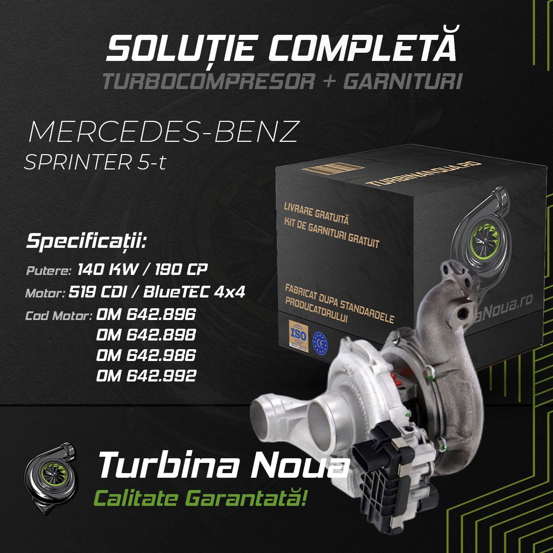 Turbina MERCEDES-BENZ SPRINTER 5-t 519 CDI / BlueTEC 4x4 140 KW / 190 CP Noua - Image 2
