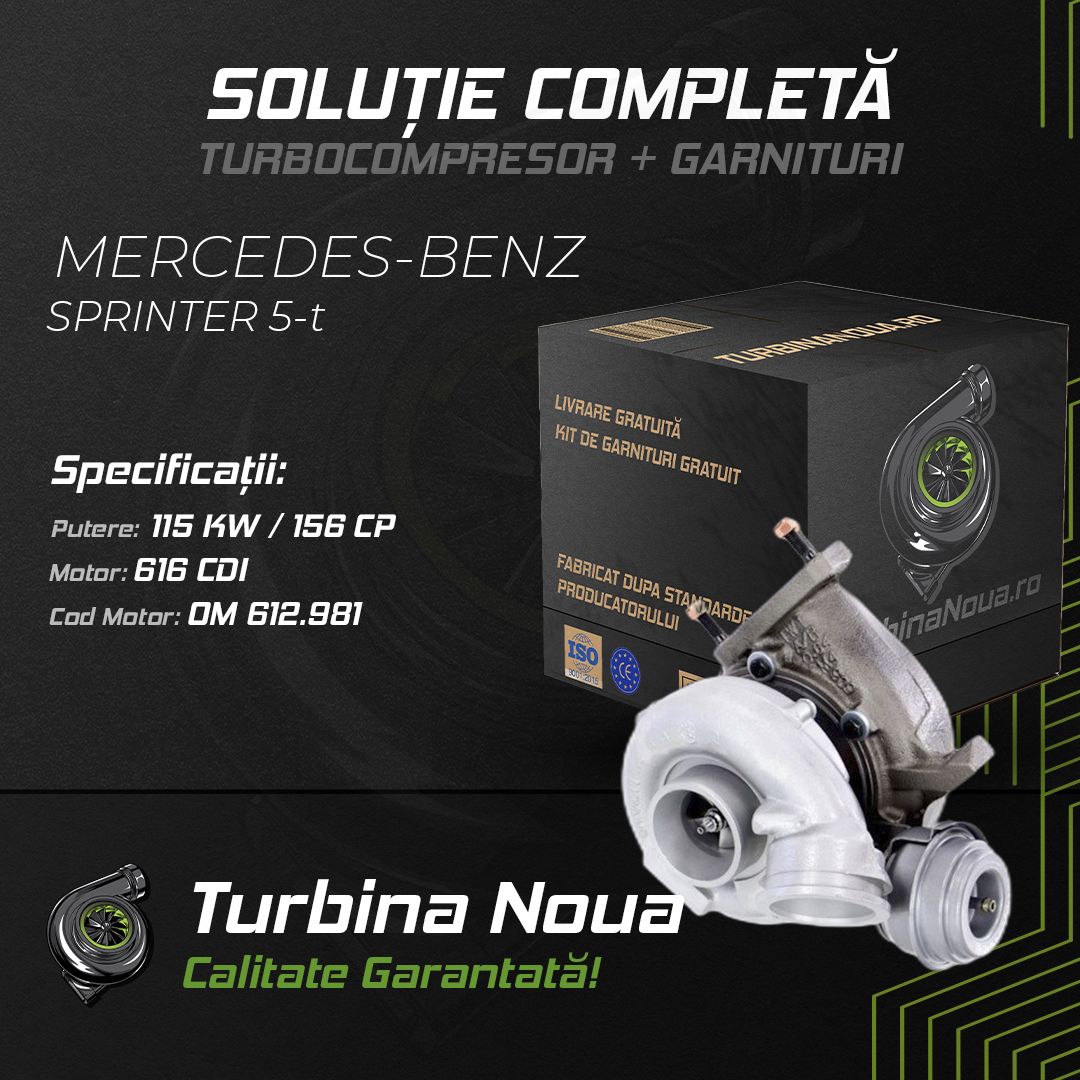 Turbina MERCEDES-BENZ SPRINTER 5-t 616 CDI 115 KW / 156 CP Noua - Image 2