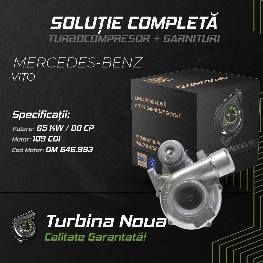 Turbina MERCEDES-BENZ VITO 109 CDI 65 KW / 88 CP Noua - Image 2